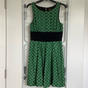 Frock! by Tracy Reese Green/Black Linen/Silk Mini Dress - Sz 6